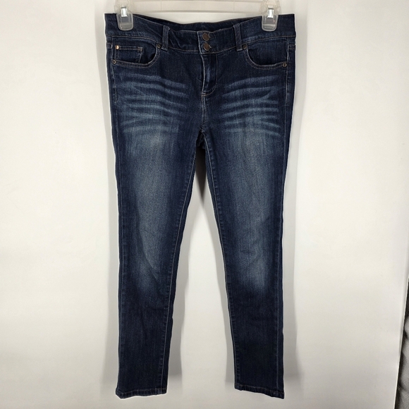 New York & Company Denim - New York & Company Soho Jeans Size 8 Dark Wash Skinny Legging Double Button